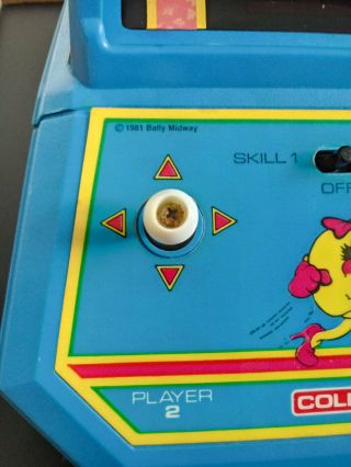 Coleco Ms Pacman Mini Tabletop Video Game Vintage 1981 Midway Retro handheld 8
