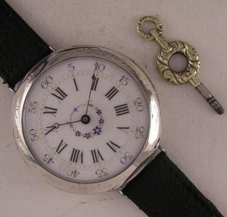 Serviced Haussy Nogent Le Rotrou 1870 French Silver Wrist Watch Perfect