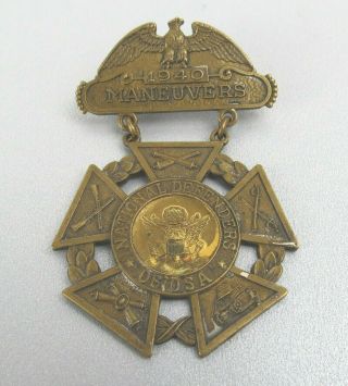 Vintage 1940 National Defenders Of U.  S.  A.  Maneuvers Medal With Lords Prayer
