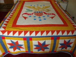 Vintage Handmade Bicentennial Quilt