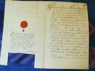King George Ii Rare Document Signe In German 1752