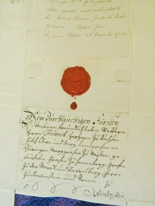 King George II rare document signe in German 1752 3