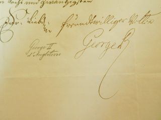 King George II rare document signe in German 1752 6