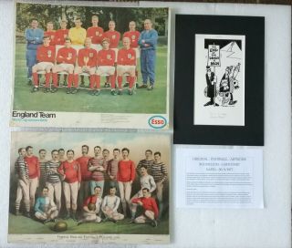 VINTAGE FOOTBALL ART PACKAGE - 1881 1966 1977 SEE LISTING & PHOTOS.  NO POSTAGE 5