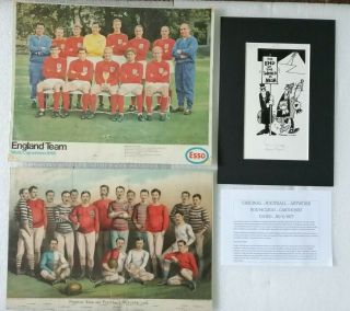 VINTAGE FOOTBALL ART PACKAGE - 1881 1966 1977 SEE LISTING & PHOTOS.  NO POSTAGE 6
