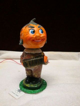 Vintage Halloween Bobble Head Pumpkin Doll D.  1996 Signed Numbered