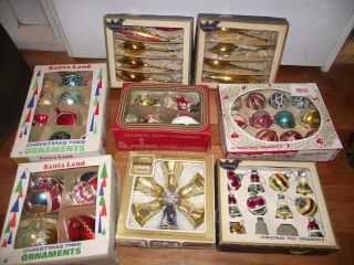 Vintage Christmas Ornaments - Indents - Teardrops - Bells -