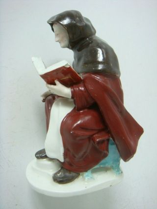 DERBY PORCELAIN RARE EARLY FIGURE OF A SEATED MONK READING BIBLE C1770 10