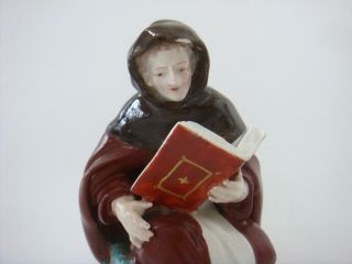 DERBY PORCELAIN RARE EARLY FIGURE OF A SEATED MONK READING BIBLE C1770 2