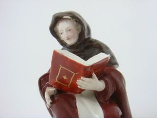 DERBY PORCELAIN RARE EARLY FIGURE OF A SEATED MONK READING BIBLE C1770 6