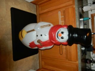 Vintage Lighted Empire Plastic Blow Mold 40 " Frosty Snowman Blowmold