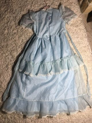 Jill Lynn Frilly Lt Blue Dotted Swiss R6 Girl ' s Dress Full Length 80’s 5
