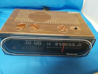 Vintage Panasonic Flip Digital Alarm Clock & Am Fm Radio 1970 - 80 