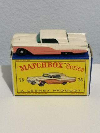 Rare Matchbox 75a Ford Thunderbird - Bpw - Black Base - D Boxed