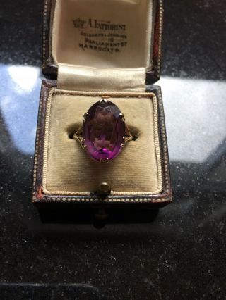 Vintage Large Amethyst 9ct Gold Ring A Beauty Size G1/2