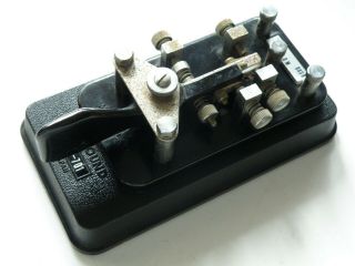 Vintage Hi Mound Mk - 701 Morse Code Key With Base For Ham Radio Transceiver