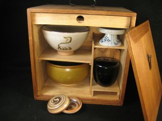 Vintage Japanese Chado Tea Ceremony Complete Full Set W/chabako Tea Tansu