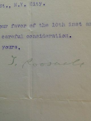 Theodore Roosevelt Signed Letter - 1899 - Rare 2