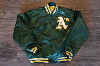 Vintage Oakland A’s Athletics Satin Starter Jacket Size X - Large Xl Mens Wow