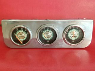 Vintage Stewart Warner 2 Inch Green Line Gauge Trio - Water Temp/oil/amps