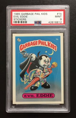 1985 Garbage Pail Kids Os1 Evil Eddie 1b Psa - 9,  Rare Matte Card Twt