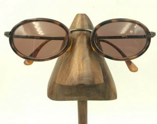 Vintage Giorgio Armani 258 - S 1079 Tortoise Gunmetal Oval Sunglasses Frames