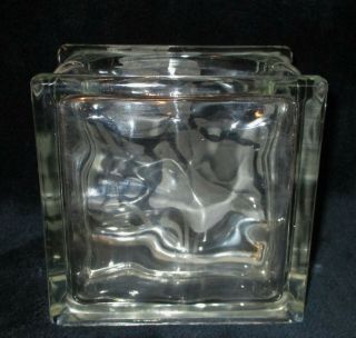 Hawaii VINTAGE ETCHED GLASS BLOCK VASE Anthuriums 5 3/4 