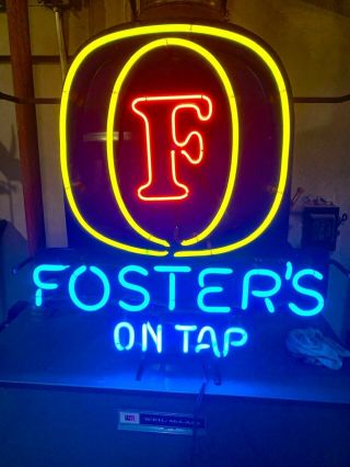 Vintage Antique Foster’s On Tap Neon Beer Sign 1990’s