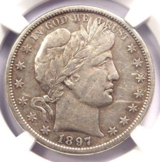 1897 - S Barber Half Dollar 50c - Ngc Vf Details - Rare Date - Certified Coin