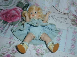 Vintage Vogue Ginny Painted Eye Hard Plastic Doll w/ Tagged Outfit,  Adorable 7