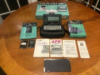 Vintage Atari Portfolio Computer Hpc - 004 Bundle Pc Card Drive 64k 128k Card