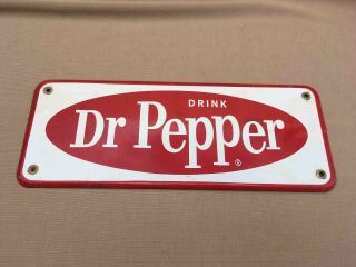 Vintage Drink Dr Pepper Porcelain Soda Machine Advertising Sign
