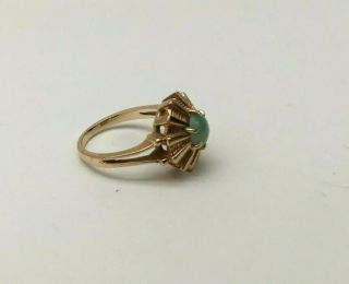 Estate vintage 14k solid gold and jade ring size 6 4