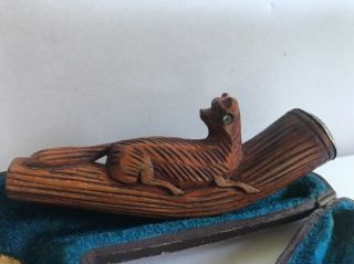 Vtg Stanhope Carved Fox Pipe Peep Show Nude Women
