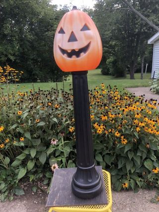 Vtg Tpi Canada Halloween Blowmold Jack O Lantern Pumpkin Lamp Post 44 " Light