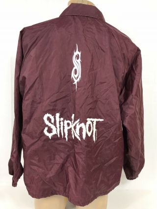 Vintage Slipknot 1999 Ozzfest Windbreaker Jacket Xxl Maroon 2xl Euc Button Up