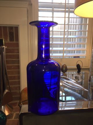 Holmegaard Kastrup Danish Cobalt Blue Glass Vintage Vase Great Design