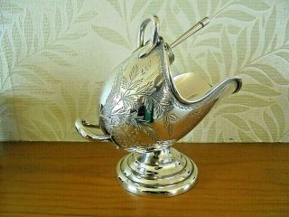 Large Vintage Silver Plated Sugar Scuttle & Scoop
