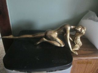 Nude Brass Lady,  Vintage Brass Statue Industrial Desk Lamp,  Pivoting Ec