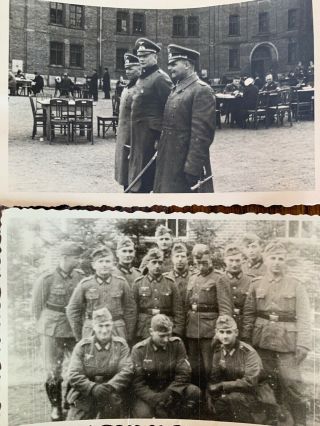2 Orig Erwin Rommel Wwii German Field Marshal General & Enlisted Soldiers Photos