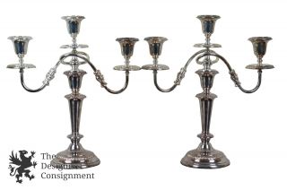 Vintage Ornate Art Nouveau Style Candelabra Candlesticks Silver Plate Art S.  Co