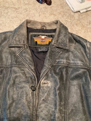 Harley Davidson Authentic Leather Motorcyce Jacket.  Vintage Style.  Rare.  Xl