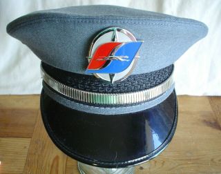 Vintage Greyhound Bus Driver Hat With Badge 6 7/8 Gale - Sobel 1970 