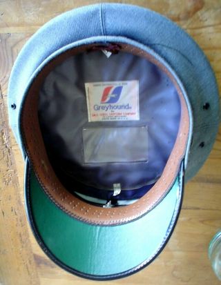 Vintage Greyhound Bus Driver Hat with Badge 6 7/8 Gale - Sobel 1970 ' s 4