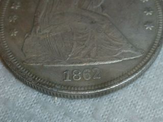 1862 SEATED LIBERTY ONE DOLLAR COIN IN GOD WE TRUST US UNITED STATES EAGLE RARE 4