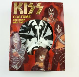 Vintage 1978 Kiss Gene Simmons Collegeville Mask Halloween Costume Rare