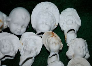 15 large antique german bisque doll heads 0410 3