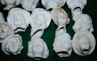 15 large antique german bisque doll heads 0410 4