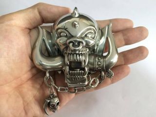 MOTORHEAD BELT BUCKLE and Broach LEMMY IRON Metal ROCK MAIDEN SKULL VTG 2