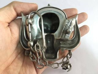 MOTORHEAD BELT BUCKLE and Broach LEMMY IRON Metal ROCK MAIDEN SKULL VTG 3